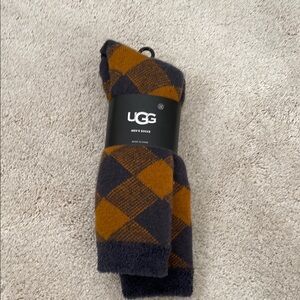 UGG Men's Socks in Brown and Black Argyle
